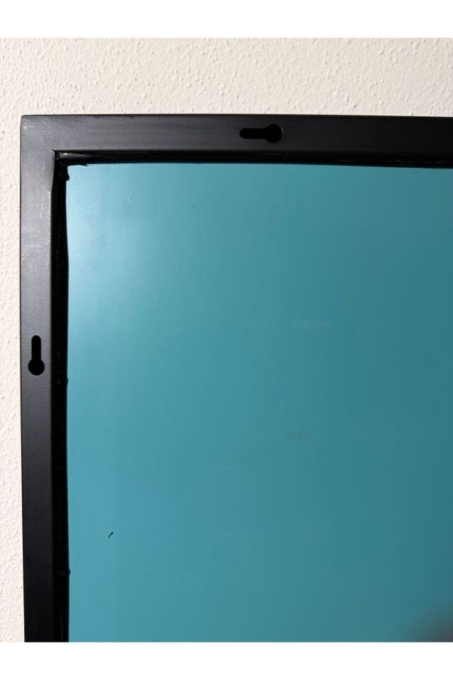 Siyah Metal Çerçeveli Modern Pencere Boy Aynası - 80x180