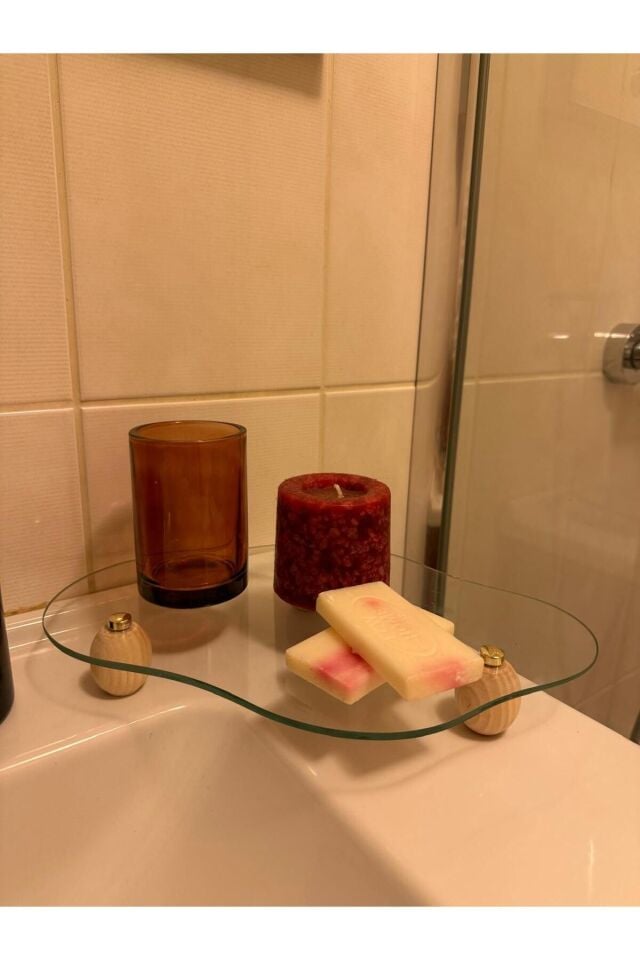 3 Top Ayaklı Asimetrik Cam Sunum Tabağı / Organizeri 20x30