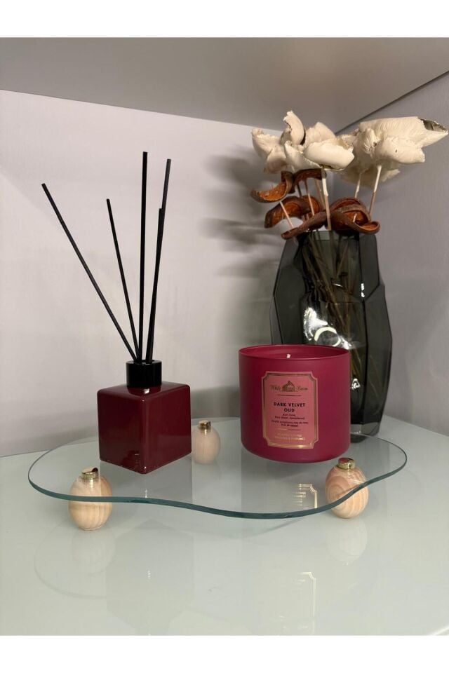 3 Top Ayaklı Asimetrik Cam Sunum Tabağı / Organizeri 20x30