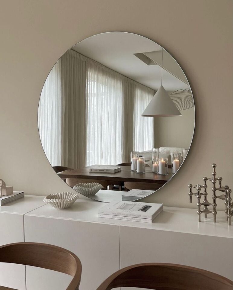 70 Cm Çerçevesiz Yuvarlak Ayna