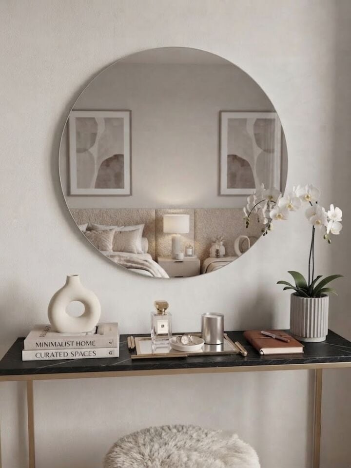 Çerçevesiz Yuvarlak Ayna 80 cm